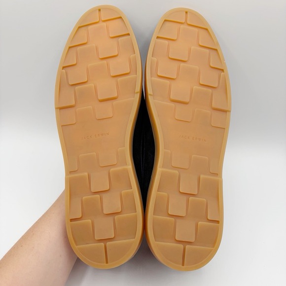 Jack Erwin Finn Black Suede Leather Loafers Men\'s Sz 11 Portugal Casual Slip On